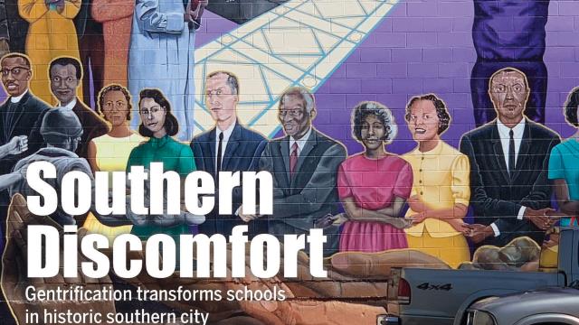 The cover story of August 2019 edition of ASBJ, "southern discomfort," and a picture of colorful graffiti 