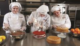 Culinary students work on pastries