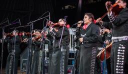 a student mariachi band performs on stage