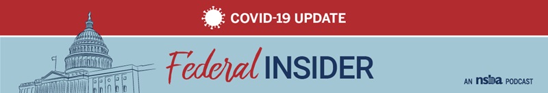 An outline of capitol hill with the words "COVID-19 Update" and "Federal Insider"